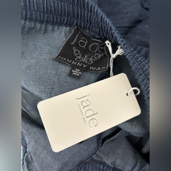 NEW WITH TAGS JADE Johnny Was Frankie Easy Pant Size Women’s Medium Boho Floral - Picture 8 of 9